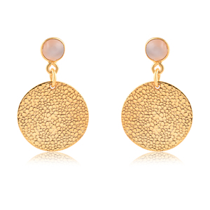 Pendiente chapado en oro de Plata de Ley 925, colección de pendientes de piedras preciosas de turquesa natural - Product Image 2