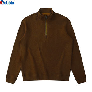 Nouveauté Sweat-shirt à capuche en molleton pour homme, uni, demi-zip, 1/4 zip, manches longues, 100% coton, surdimensionné, écologique, avec poche - Product Image 3