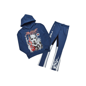 2025 nuevo mejor alta calidad 100% algodón impresión personalizada hombres chándales acampanados transpirable venta al por mayor precio bajo - Product Image 2