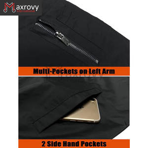 Bomber Jacket Veste décontractée coupe-vent Outwear Veste pour homme Coupe-vent léger avec 5 poches Streetwear Vêtements - Product Image 5