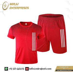 ชุดออกกำลังกายแขนสั้นกางเกงขาสั้น2ชิ้นแห้งเร็วชุดออกกำลังกายของผู้ชายชุดฤดูร้อน - Product Image 3