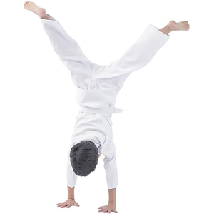 Venta al por mayor de fábrica personalizado blanco Karate Gi uniforme de algodón Material de artes marciales trajes de desgaste - Product Image 6