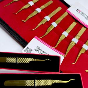 ชุดเครื่องมือต่อขนตา GETUP BROSONS IMPEX สแตนเลสสตีล พร้อมปลอกกำมะหยี่สีแดง  บรรจุภัณฑ์ชุดอุปกรณ์ความแม่นยำสูง - Product Image 4