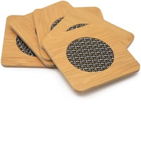Ensemble d'ustensiles de cuisine de forme carrée, ensemble de 6 sous-verres en bois pour le thé, la Table basse, le dessous de verre décoratif
