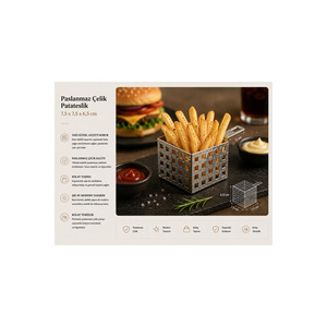 กระชอนกรองอาหารสแตนเลส ขนาด 7.5x7.5x6.5 ซม. ตะกร้าทอด - Product Image 1