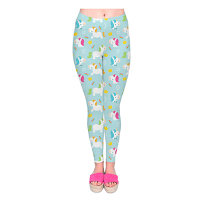 เลกกิ้งเอวสีขาวพิมพ์ลายพืชสำหรับออกกำลังกาย - Product Image 1