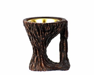 Indian Embossed Design Wood Gold Color Eco-Friendly 100% Natural Pine Candle & Bakhoor Incense Burner for Home Restaurants Decor - Product Image 2