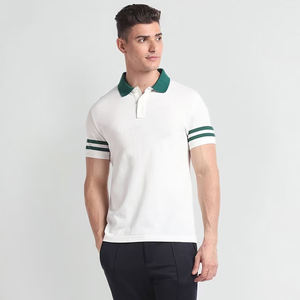 Polo de Golf con Estampado Personalizado para Hombre, Jersey de Tela Transpirable de Alta Calidad con Logotipo Bordado Sólido, Manga Corta, Informal en Blanco - Product Image 1