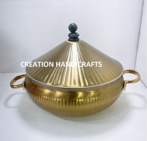 Réchauffeur d'aliments moderne en métal noir nouveau design Casserole durable et chauffe-pot en style palmier pour le service de buffet - Product Image 3