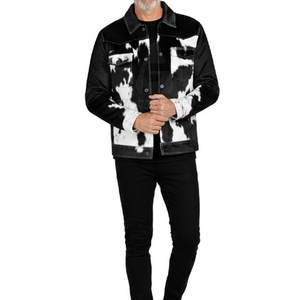 Veste en cuir de vachette pour homme, hiver, logo sur le devant, écologique, respirante, décontractée, pour les voyages et les activités de plein air - Product Image 1