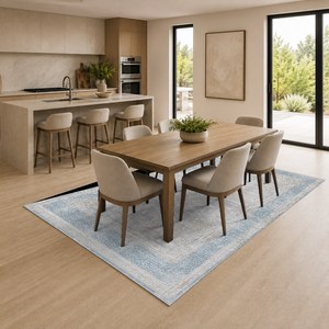 RUGS DEPOT LXDP-0026 Wholesale Grey Silver Contemporary Geometric Digital Printed Machine Washable Chenille Area Rug Non <b>Slip</b> - Product Image 4
