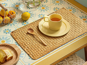 Rustic Style Rectangle Seagrass <b>Wicker</b> Woven <b>Placemats</b> Serving Trays for Dining Table Wholesale From Vietnam - Product Image 2