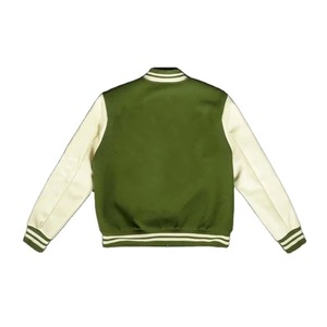 Veste universitaire recadrée en laine respirante pour femmes conception de fermeture personnalisée hiver 2025 mode veste universitaire Bomber courte - Product Image 2