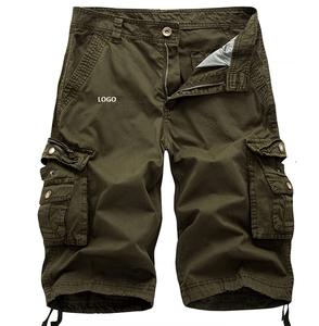 Pantalones cortos OEM personalizados para hombre, pantalones cortos, nuevo estilo, carga de utilidad con algodón de secado rápido, patrón sólido multibolsillo, logotipo personalizado - Product Image 1