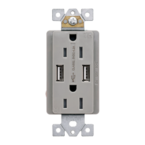เต้ารับไฟฟ้าแบบ 3 ทาง ยี่ห้อเซี่ยงไฮ้ ลินสกี้ พร้อมช่องเสียบ USB  125V 15A แบบต่อสายดินเอง สำหรับทองแดง PC 2 - Product Image 5