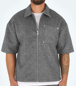 Chemises en flanelle à carreaux en laine/polyester, molleton lourd, chemises surdimensionnées en flanelle à boutons - Product Image 5