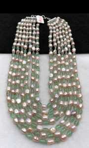 Collier en perles de fraise en perles de culture d'eau douce naturelles de 22 pouces, polies miroir, avec perles de pierre de 8-10 mm, certifié par un tiers, vente en gros - Product Image 2