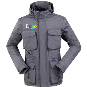 Custom Logo Winter Vintage Cargo Tactical <b>Detachable</b> Hooded Waterproof Jacket for men Long Print Hiking Fishing Hunting - Product Image 3