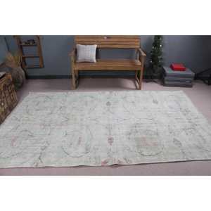 Tapis turc vintage, grand tapis de 5,4 x 9,1 pieds, tapis en laine marocain vert rose - Product Image 3