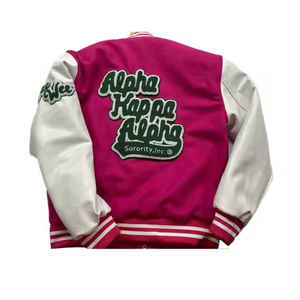 Chaqueta de mujer de alta calidad personalizada AKA Letterman para hermandad y fraternidad personalizada con nombre y número de invierno - Product Image 2