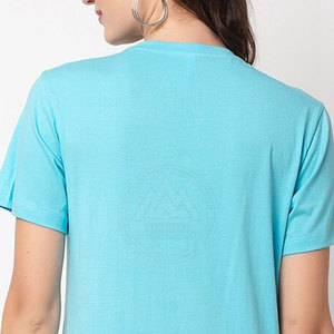 T-shirts décontractés à motif solide pour femmes Top Sale Wholesale Soft Plain Cotton with Front Logo Screen Printing - Product Image 6