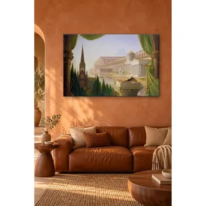 Fida Thomas Cole, le rêve de l'architecte, impression sur toile des temples anciens et de l'église gothique - Product Image 4