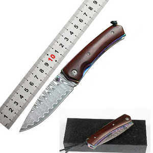 Nouveau beau couteau pliant de Camping en plein air en acier damas poignée G10 Portable - Product Image 3