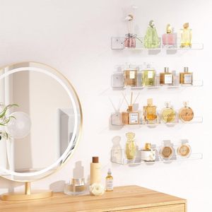 Estantes de acrílico elegantes montados en la <span class=keywords><strong>pared</strong></span> directos de fábrica adecuados para exhibir cosméticos en salones - Product Image 2