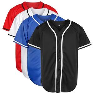 Maillot de baseball avec logo personnalisé de haute qualité Styles légers à deux boutons avec manches courtes Motif décontracté pour garçons Softball - Product Image 5