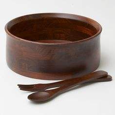 Bol de service en bois naturel fait main de luxe pour salades et fruits, design rustique, décoration de mariage - Product Image 3