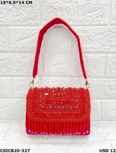 Designer Handmade Stone Beaded Evening <b>Clutch</b> Bag Women <b>Clutch</b> Bags Bridal/Wedding/Partywear <b>Pearl</b> <b>Clutch</b> Bags - Product Image 5