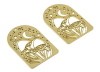 Beaux composants de bijoux en métal décoratif plaqué or en laiton filigrane de fleur en filigrane brillant pour la décoration
