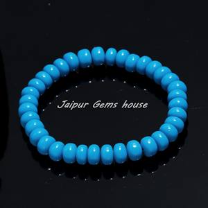 Hot Selling <b>Silver</b> Craft <b>Beads</b> Natural Blue Turquoise Smooth Rondelle Shape Gemstone <b>Beads</b> for Necklace & <b>Bracelet</b> Making - Product Image 3