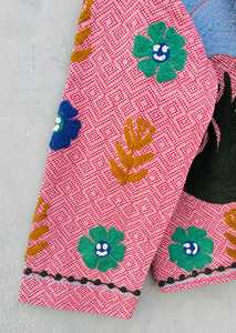 Chaqueta de Terciopelo y Algodón con Bordado Floral Suzani Hecho a Mano, Cuello Alto, Secado Rápido, Transpirable, para Playa o Invierno, Arte Folclórico Único - Product Image 2
