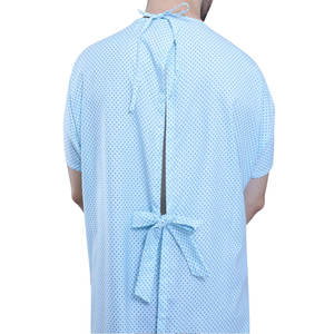 Bata de Hospital Reutilizable y Duradera, Uniforme Unisex para Pacientes con Cierre Completo en la Espalda, en Mezcla de Algodón para Hospitales - Product Image 2
