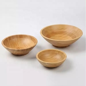 Low Profile Unfinished <b>Wooden</b> Bowls High Quality Serving Dinnerware Round Bowl or Salad Bowl Wholesale Supplier Dinner Table <b>Set</b> - Product Image 4