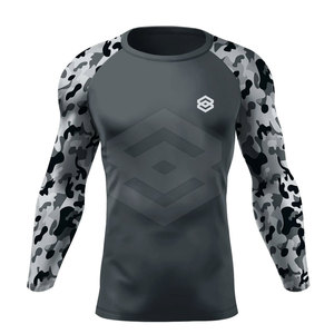 Personalizado mangas completas Rash Guard Color sólido hombres manga larga Rash Guard para Fitness Wear alto fabricante - Product Image 1