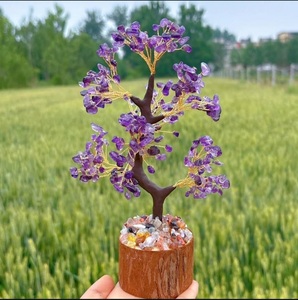Arbre en cristal d'améthyste naturel, arbre en pierres précieuses artisanal pour la décoration de la maison, la guérison, la beauté, l'équilibre et l'énergie positive pour votre maison - Product Image 1