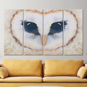 Elegante arte abstracto de búho: decoración de pared en lienzo impreso, JUEGO DE 4 LIEZNAS - Product Image 1