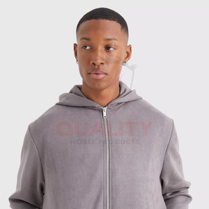 Men's Customizable 100% Cotton Zip Sweatshirt Jacket Winter <b>Thermal</b> Solid <b>Fleece</b> with Digital Printed Logo Terry Fabric for sale - Product Image 2