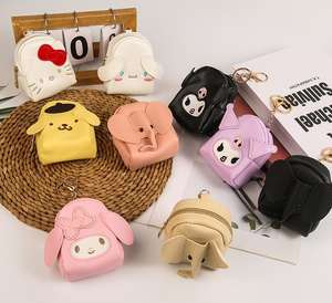 Bolso personalizado llavero colgante decoración auricular bolsa de dibujos animados llavero de cuero bolsa de almacenamiento monedero encanto - Product Image 6