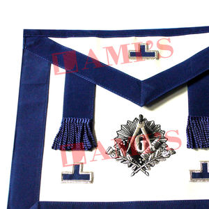 PA Masters Mason Silver Bullion Tablier Personnalisé Broderie À La Main Maçonnique Regalia Tablier à Vendre - Product Image 2