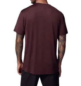 Vente en gros de t-shirts à col ras du cou pour hommes, manches courtes, couleur unie, confort, entraînement et ruine, vêtements de sport, utilisation en extérieur, respirants - Product Image 2