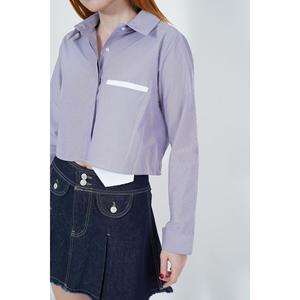 Minifalda de Mezclilla Azul para Mujer, Marca Lustrin, con Bolsillo Delantero y Detalles de Botones, 100% Algodón, Falda Casual al por Mayor para Damas - Product Image 3