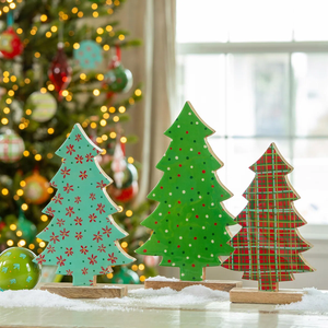 Árbol de Navidad de madera decorativo hecho a mano para el hogar, adorno para el salón, suministros de decoración navideña - Product Image 5