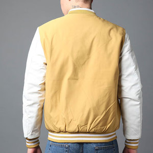 เสื้อแจ็คเก็ตวาร์ซิตี้สีเหลืองขาวสำหรับผู้ชาย DANISH IMPEX ทรงปกติ ปิดกระดุมแบบปกปิด ดีไซน์แบบกลับด้านได้ ซับในผ้าฟลีซ โลโก้ด้านหน้า - Product Image 4