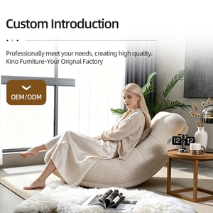 Sillón Reclinable Kino <span class=keywords><strong>Sherpa</strong></span> Hecho a Mano con Estructura de Madera Sólida para Sala de Estar o Dormitorio, Sillón Multifuncional Tipo Nube - Product Image 5