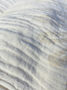 Lino de algodón orgánico con bordado de hojas-65% algodón 35% Lino Color original (sin blanquear y sin teñir) Certificado estándar de la OEKO-TEX - Product Image 6