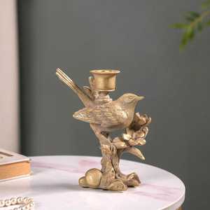 Handcrafted Aluminium Cast Bird Design <b>Candle</b> <b>Stand</b> / Vintage Gold Finish Decorative Metal <b>Candle</b> <b>Stand</b> for Home, Wedding & Gift - Product Image 3