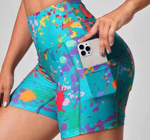 Pantalones cortos de motorista acanalados elásticos de cintura alta para mujer, mallas deportivas suaves y cómodas, sin costuras, cintura alta - Product Image 6